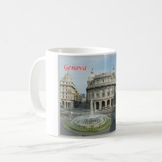 イタリア – リグーリア – ジェノヴァ – Piazza Ferrari - コーヒーマグカップ (正面左)