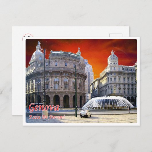 イタリア – リグーリア – ジェノヴァ – Piazza Ferrari - ポストカード (正面/裏面)