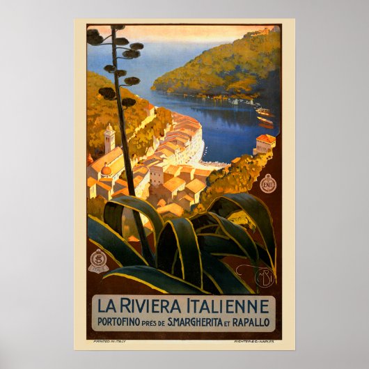 イタリア リヴィエラ ヨーロッパ イタリア 旅行 ポスター (正面)