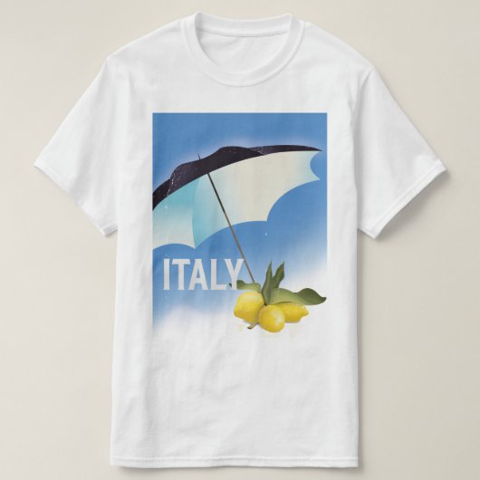 イタリア レモン ビンテージスタイルの旅行ポスター Tシャツ (デザイン正面)