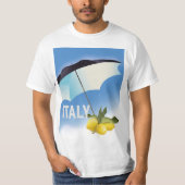 イタリア レモン ビンテージスタイルの旅行ポスター Tシャツ (正面)