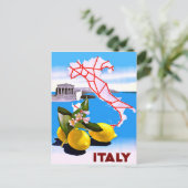 イタリア レモン ローマ神殿 花 ポストカード (スタンド正面)
