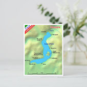 イタリア - ロンバルディア州 - イゼオ湖 - 地図 - ポストカード (スタンド正面)