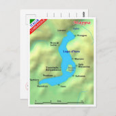 イタリア - ロンバルディア州 - イゼオ湖 - 地図 - ポストカード (正面/裏面)