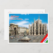 イタリア – ロンバルディ – ミラノ – ドゥオモ広場 – ポストカード (正面/裏面)