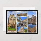イタリア，ローマからのコラージュ ポストカード (正面/裏面)