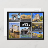 イタリア，ローマからのコラージュ ポストカード (正面/裏面)