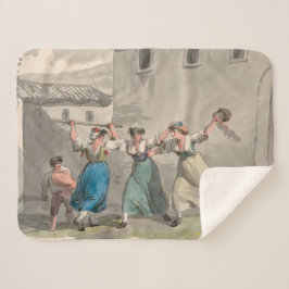 イタリア，ローマで戦う女性（歴史の場面） シェルパブランケット