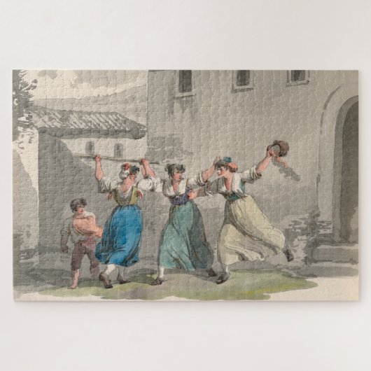 イタリア，ローマで戦う女性（歴史の場面） ジグソーパズル (横)