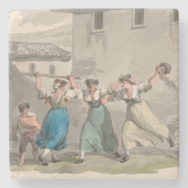 イタリア，ローマで戦う女性（歴史の場面） ストーンコースター