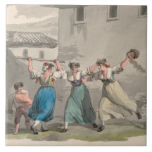 イタリア，ローマで戦う女性（歴史の場面）