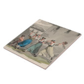 イタリア，ローマで戦う女性（歴史の場面） タイル (側面)