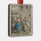 イタリア，ローマで戦う女性（歴史の場面） メタルオーナメント (右)