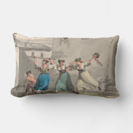 イタリア，ローマで戦う女性（歴史の場面） ランバークッション