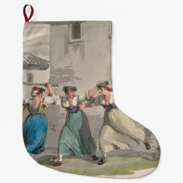 イタリア，ローマで戦う女性（歴史の場面） ラージクリスマスストッキング