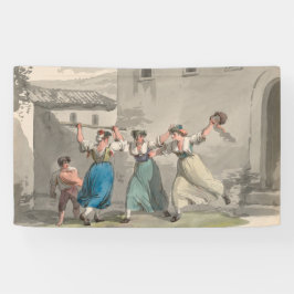 イタリア，ローマで戦う女性（歴史の場面） 横断幕