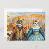 イタリア，ローマに着飾った猫たち シーズンポストカード (正面/裏面)