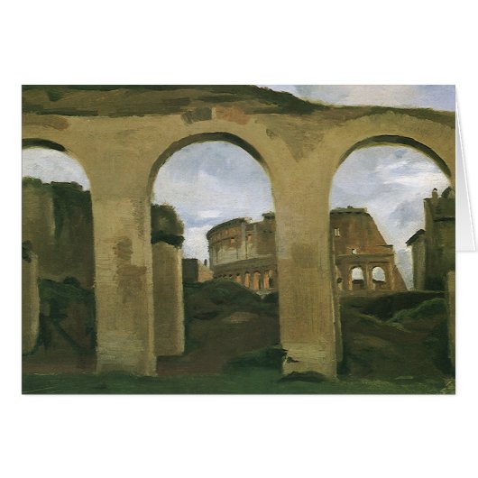 イタリア,ローマのアーケードを通して見られるコロッセオ (正面横)