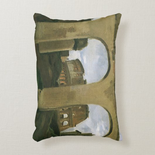 イタリア,ローマのアーケードを通して見られるコロッセオ アクセントクッション (正面(垂直))