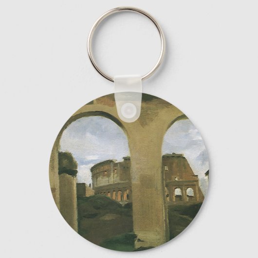 イタリア,ローマのアーケードを通して見られるコロッセオ キーホルダー (正面)