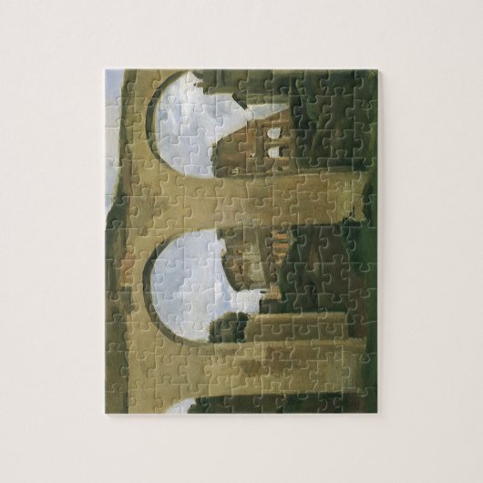 イタリア,ローマのアーケードを通して見られるコロッセオ ジグソーパズル (縦)