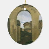 イタリア,ローマのアーケードを通して見られるコロッセオ セラミックオーナメント (左)