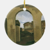 イタリア,ローマのアーケードを通して見られるコロッセオ セラミックオーナメント (裏面)