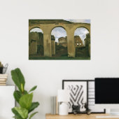 イタリア,ローマのアーケードを通して見られるコロッセオ ポスター (ホームオフィス)