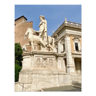 イタリア，ローマのカピトリンの丘の像 フォトプリント           