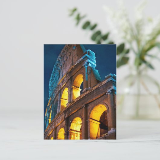 イタリア,ローマのコロシアム,夜 ポストカード (スタンド正面)