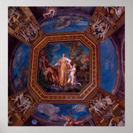 イタリア，ローマのバチカンの天井 ポスター