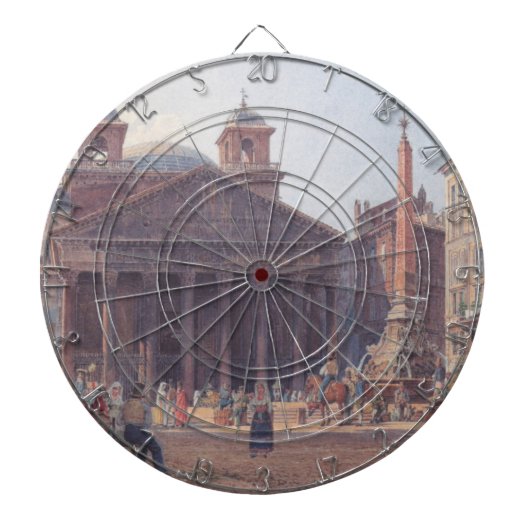 イタリア，ローマのパンテオンとピアッツァデッラロトンダ ダーツボード (正面)