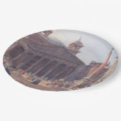 イタリア，ローマのパンテオンとピアッツァデッラロトンダ ペーパープレート (アングル)