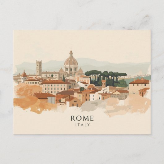 イタリア ローマのミニマリスト・ボヘミアン旅行 ポストカード (正面)