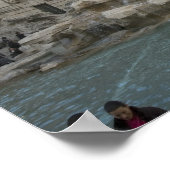 イタリア,ローマの歴史あるトレヴィの泉 ポスター (角)