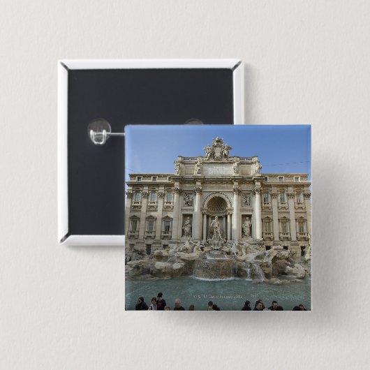 イタリア,ローマの歴史あるトレヴィの泉 缶バッジ (正面&裏面)