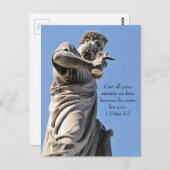 イタリア，ローマの聖ペテロ像 ポストカード (正面/裏面)