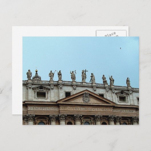 イタリア，ローマの聖ペテロ大聖堂の屋根 ポストカード (正面/裏面)