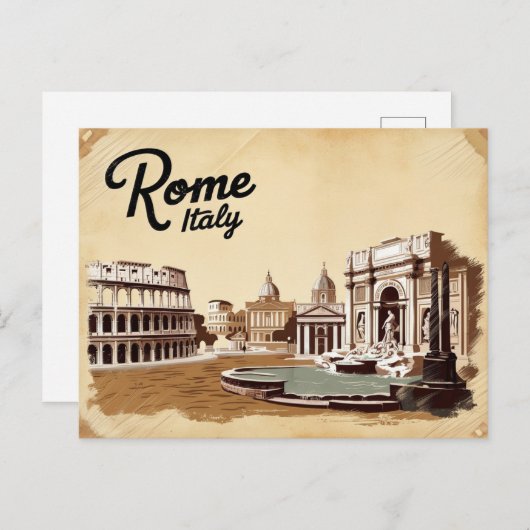イタリア,ローマヴィンテージ ポストカード (正面/裏面)