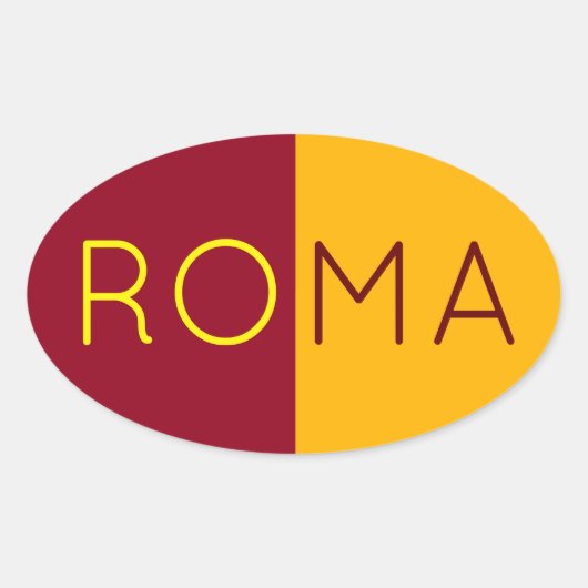 イタリア,ローマ市国旗 楕円形シール (正面)