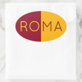 イタリア,ローマ市国旗 楕円形シール (バッグ)