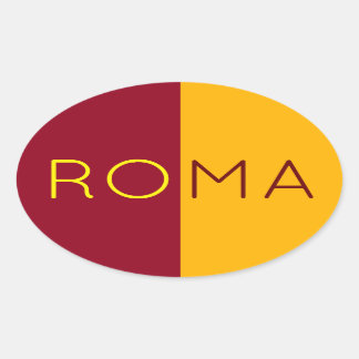 イタリア,ローマ市国旗 楕円形シール