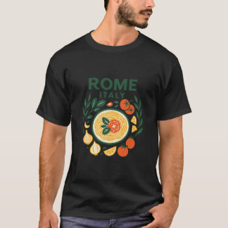 イタリア ローマ お土産 イタリアン パスタ 旅行 デザイン Tシャツ