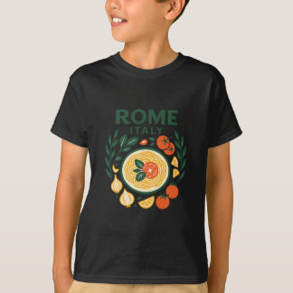 イタリア ローマ お土産 イタリアン パスタ 旅行 記念 Tシャツ