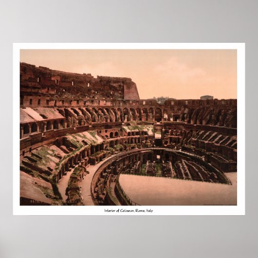 イタリア，ローマ，コリセウムのインテリア ポスター (正面)
