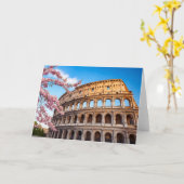 イタリア ローマ コロッセオ 絵画 カード (黄色い花)