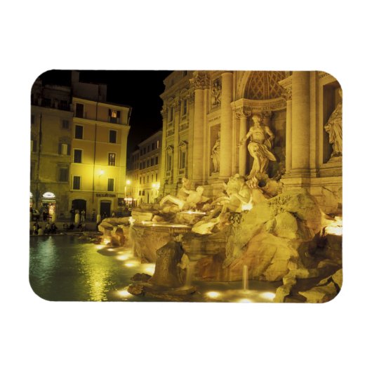 イタリア ローマ トレビの泉 夜景 マグネット (横)