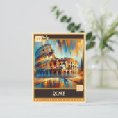 イタリア，ローマ |ヴィンテージ絵を描ー ポストカード (スタンド正面)