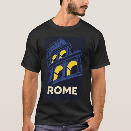 イタリア ローマ ヴィンテージ トラベル Tシャツ レトロシティ (正面)