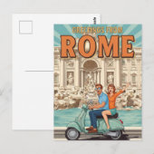 イタリア ローマ ヴェスパの観光客 ポストカード (正面/裏面)
